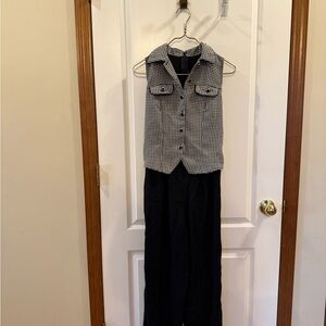 City Triangles Black and White Houndstooth Jumpsuit